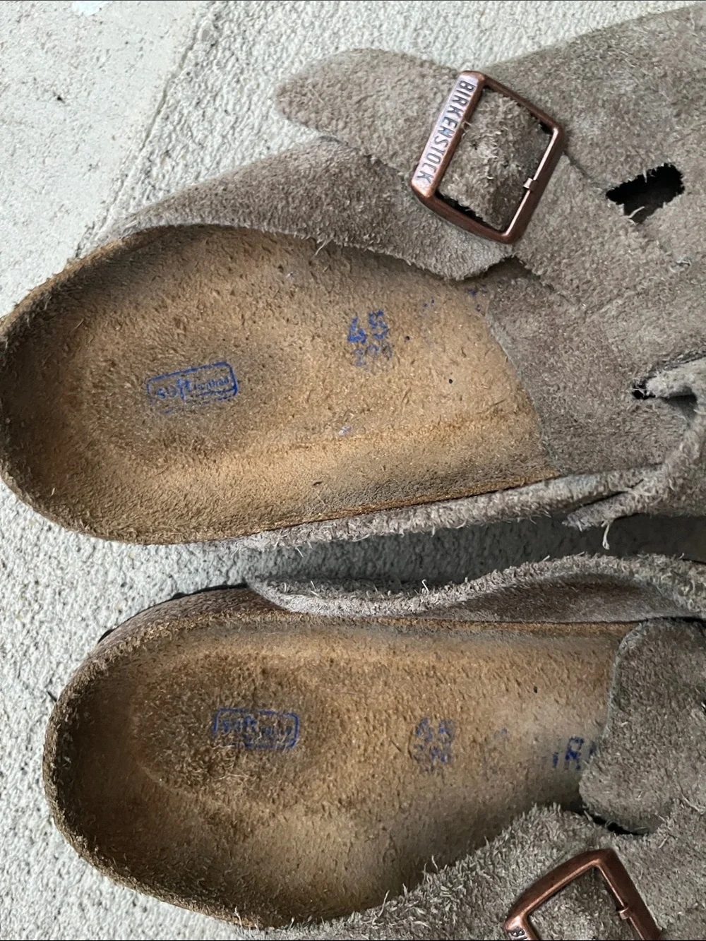 Birkenstock soft bed suede Boston clog 45